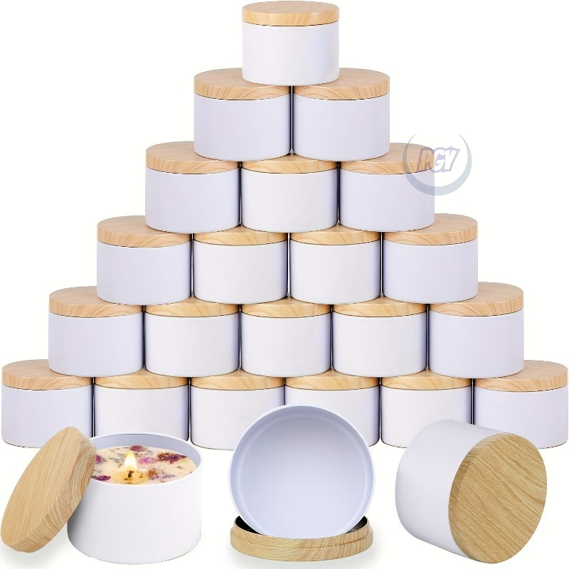 Candle Making Jars With Lids - Weißes Kerzenglas aus Metall, Werkzeugset zur
