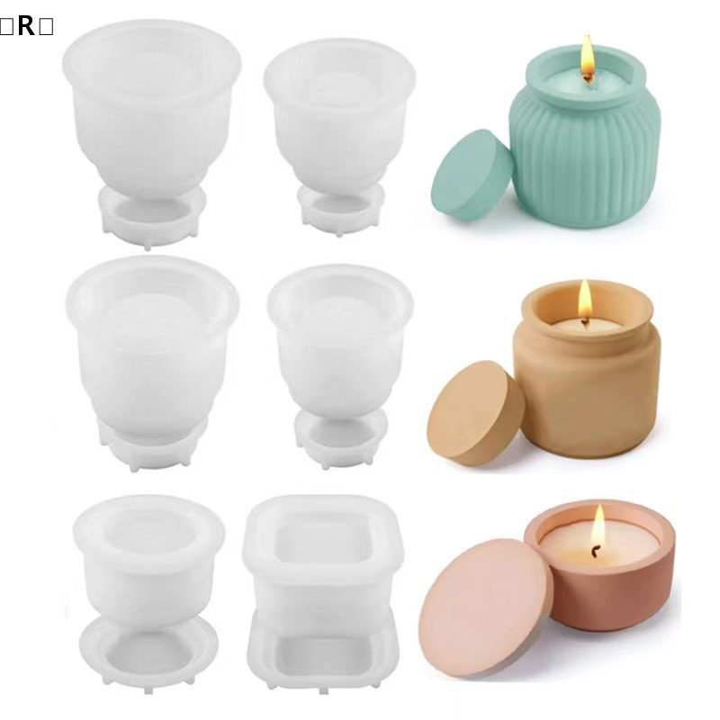 Candle Making Jars With Lids - バR Sigur1]Set DIY Kerzenglas-Silikonform mit Deckel