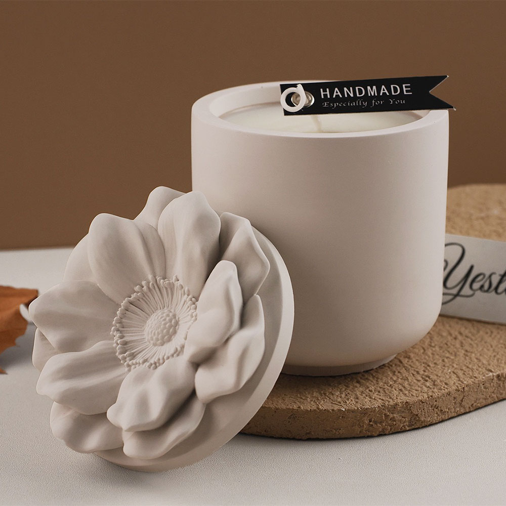 Candle Making Jars With Lids - Sonnenblumen-Aufbewahrungsbox, Silikonform zum Selbermachen mit Deckel,