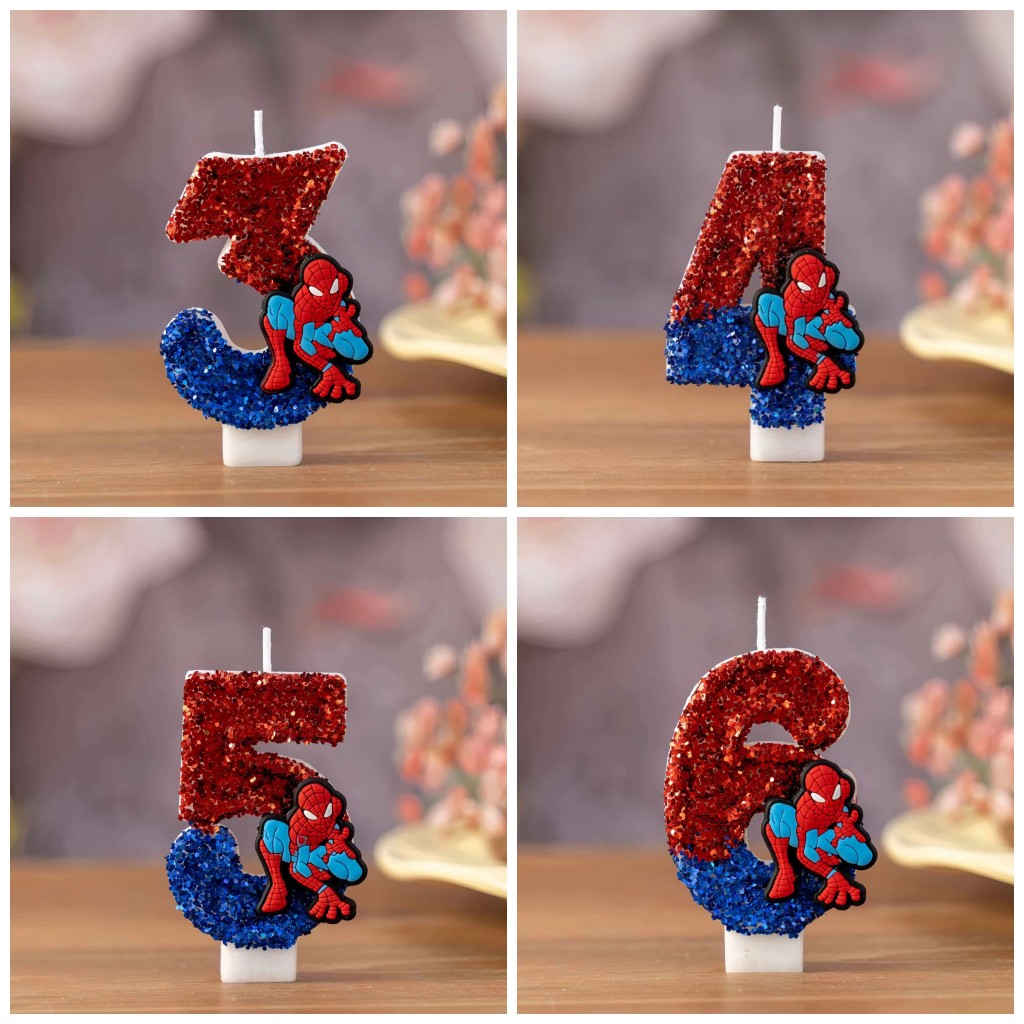 Candle Making Kit For Kids - HOT 0-9 Superhelden-Spaßfiguren-Kerzen Niedliche Cartoon-Muster Party