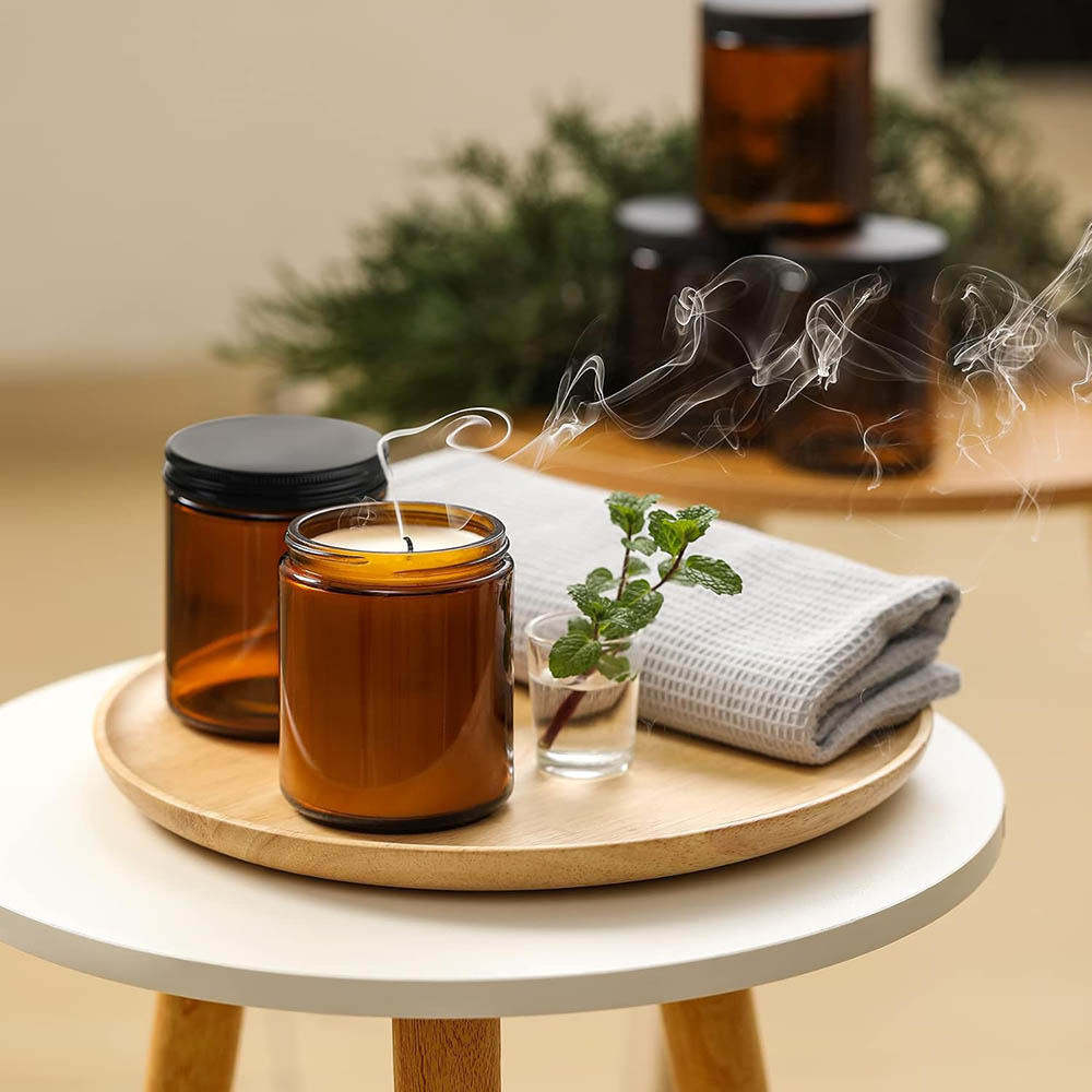 8oz Bernsteinfarbene Glasgläse – Candle Making Jars With Lids Bewertung und Preis