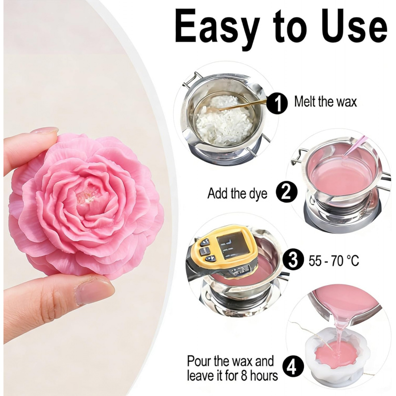 5-teiliges Blumen-Kerzenformen – Candle Making Kit Bewertung und Preis