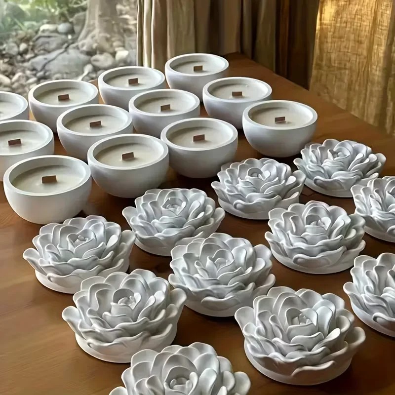 Hochwertige 3D-Rosenblüten-Ker – Candle Making Jars With Lids Bewertung und Preis
